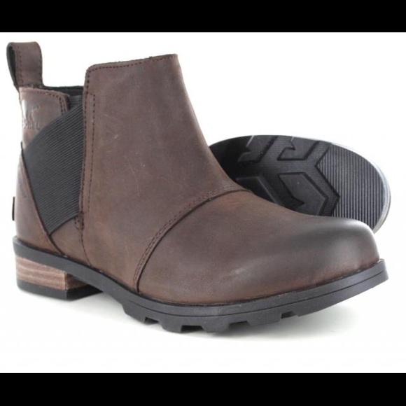 Sorel Brown Leather Emelie Chelsea Boot Size 9.5 - Picture 1 of 7